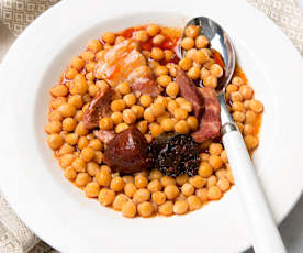 Garbanzos con compango en cocción lenta