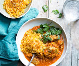 Curry de porc au lait de coco et riz basmati