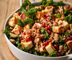 Warm Halloumi, Walnut and Pomegranate Salad