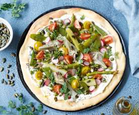 Pizza maraîchère au brebis