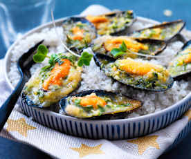 Moules farcies au beurre d'ail