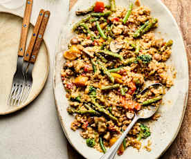 Asparagus, Broccoli and Mushroom Rice