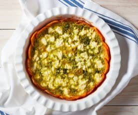 Spring Vegetable Quiche with Sweet Potato Crust