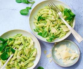 Pâtes au pesto de cresson