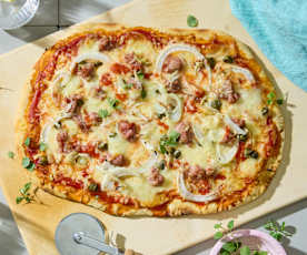 Pizza mit Fenchel und Salsiccia