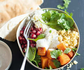 Menu veggie - Bowls aux patates douces et sauce au tahini