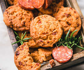 Cookies au chorizo et aux tomates séchées
