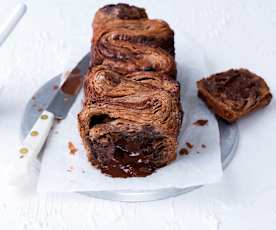 Cake zigzag de hojaldre con chocolate