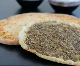 Za'atar flat bread (mankouche)