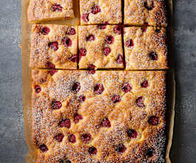 Raspberry, Lemon and White Chocolate Traybake