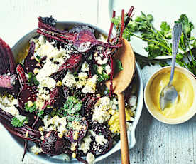 Menu light - Petites betteraves vapeur, sauce citron-moutarde