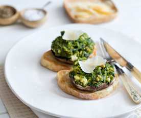 Baked Spinach and Feta Mushrooms