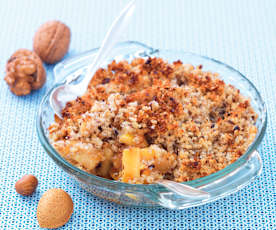 Crumble di frutta secca, mele e caramello