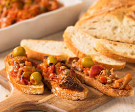 Bruschetta de caponata siciliana