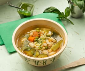 Sopa francesa de verduras (Soupe au pistou)