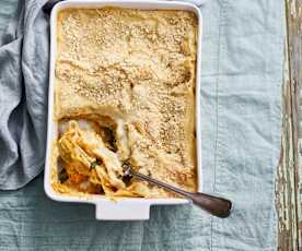 Lasanha de abóbora e couve