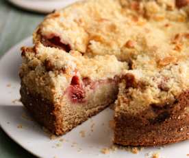 Raspberry Peach Crumb Cake