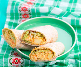 Wraps de frango e ananás