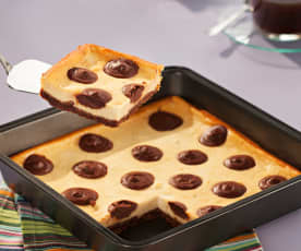 Tarta de queso con lunares de chocolate (Polka dot cheesecake)