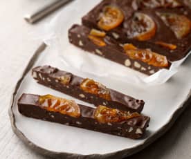 Candied Orange and Almond Chocolate Slice