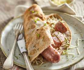 Galette saucisse fromage