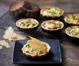 Caramelised fennel and ricotta tarts with Parmesan crisps