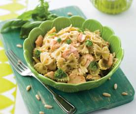 Lakse Farfalle med Pesto