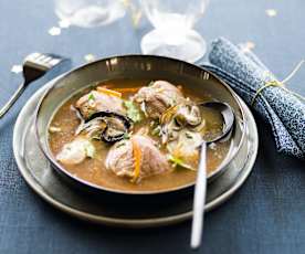 Nage iodée de sot-l'y-laisse aux huîtres