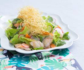 Ginger chicken and crunchy noodle salad