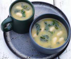 Spring Greens Soup with Beans