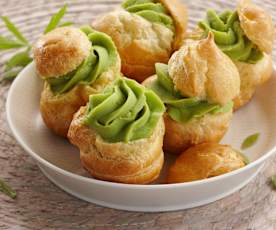 Choux à la mousse de petits pois