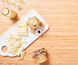 Eierlikörcreme mit weißer Schokolade