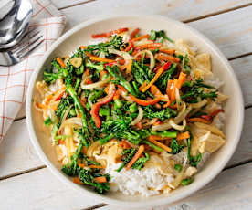 Arroz con huevo y verduras salteadas (HESTAN CUE)