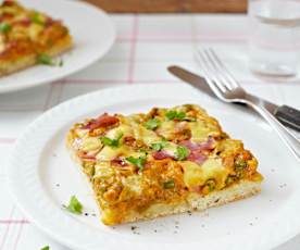 Pizza mit Reismehlteig