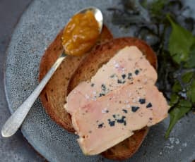 Menu bluffant - Foie gras truffé à la vapeur et chutney de mangue épicé