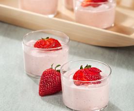 Mousse de chocolate blanco y fresa