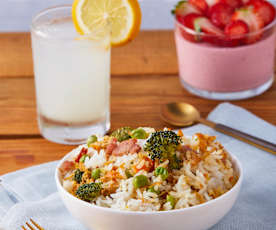 Limoncello, arroz con pollo y pannacotta de fresa TM6