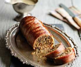 Haggis and Pancetta Roulade with Whisky Sauce