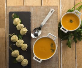 Crema di zucca e polpette di tacchino