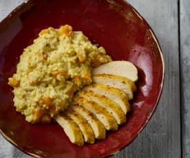 Risoto de especiarias com frango