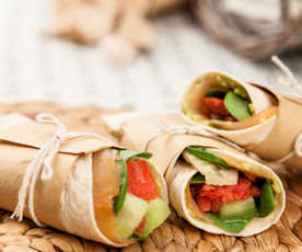 Piadine con salmone affumicato