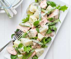 Salmon, asparagus and potato salad