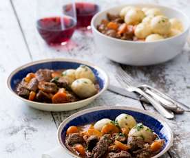 Beef stew with buttermilk dumplings