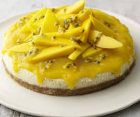 Cheesecake mangue, fruit de la Passion et citron vert