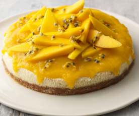 Cheesecake mangue, fruit de la Passion et citron vert