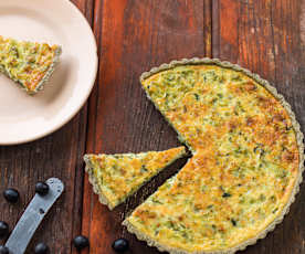 Quiche de legumes com base de azeitona