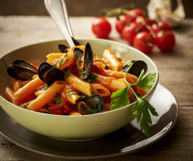 Penne with mussels
