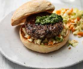 Bean Burgers with Pistou and Slaw