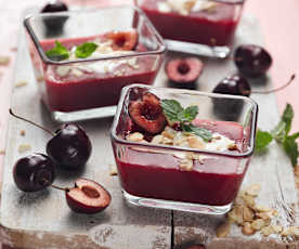 Třešňový krém s růžovým vínem