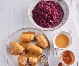 Involtini di manzo con cetriolini e cavolo rosso (Bimby Friend)